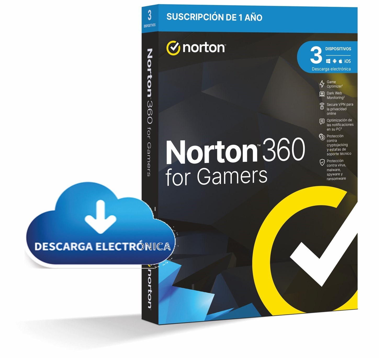 ANTIVIRUS ESD NORTON 360 FOR GAMERS 50GB ES 1 USER 3 DEV